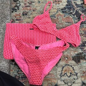 PINK/RED Triangl Bikini (comes with bag)